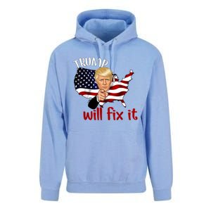 Trump 2024 Election Will Fix It Unisex Surf Hoodie