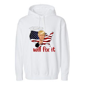 Trump 2024 Election Will Fix It Garment-Dyed Fleece Hoodie