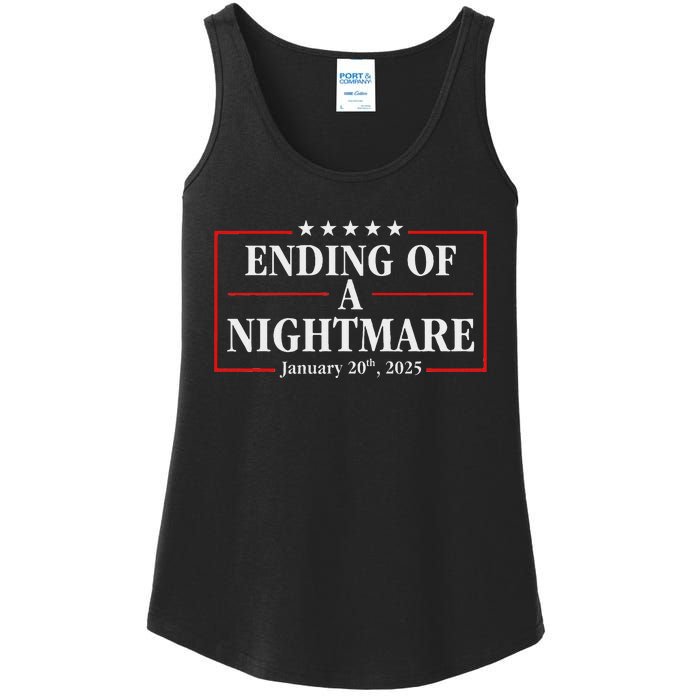 Trump 2025 Ending Of A Nightmare January 20th 2025 Ladies Essential Tank