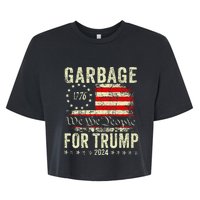 Trump 2024 Election Garbage Vote For Trump President Us Flag Bella+Canvas Jersey Crop Tee