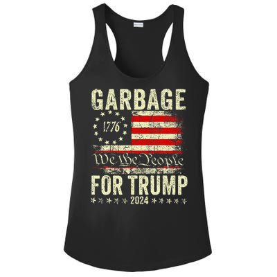 Trump 2024 Election Garbage Vote For Trump President Us Flag Ladies PosiCharge Competitor Racerback Tank