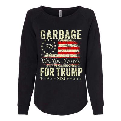 Trump 2024 Election Garbage Vote For Trump President Us Flag Womens California Wash Sweatshirt