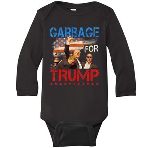 Trump 2024 Election Proud To Be Garbage Vote Trump President Baby Long Sleeve Bodysuit