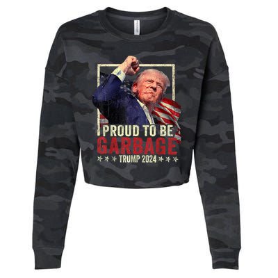 Trump 2024 Election Proud To Be Garbage Vote Trump President Cropped Pullover Crew