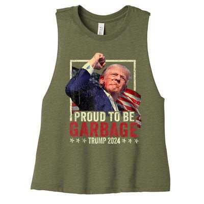 Trump 2024 Election Proud To Be Garbage Vote Trump President Women's Racerback Cropped Tank