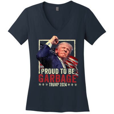 Trump 2024 Election Proud To Be Garbage Vote Trump President Women's V-Neck T-Shirt