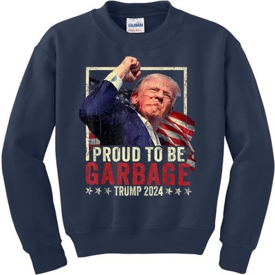 Trump 2024 Election Proud To Be Garbage Vote Trump President Kids Sweatshirt