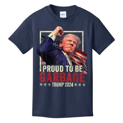 Trump 2024 Election Proud To Be Garbage Vote Trump President Kids T-Shirt