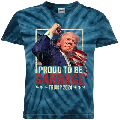 Trump 2024 Election Proud To Be Garbage Vote Trump President Kids Tie-Dye T-Shirt