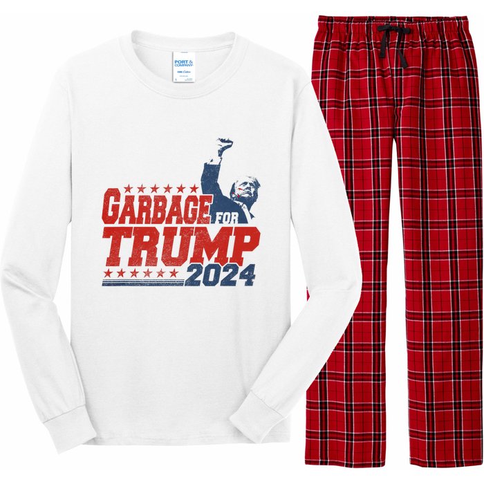 Trump 2024 Election Proud To Be Garbage Vote Trump President Trending Design Long Sleeve Pajama Set