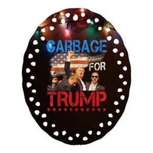 Trump 2024 Election Proud To Be Garbage Vote Trump President Ceramic Oval Ornament