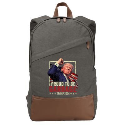 Trump 2024 Election Proud To Be Garbage Vote Trump President Cotton Canvas Backpack