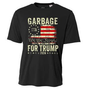 Trump 2024 Election Garbage Vote For Trump President Us Flag Cooling Performance Crew T-Shirt