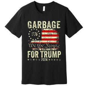 Trump 2024 Election Garbage Vote For Trump President Us Flag Premium T-Shirt