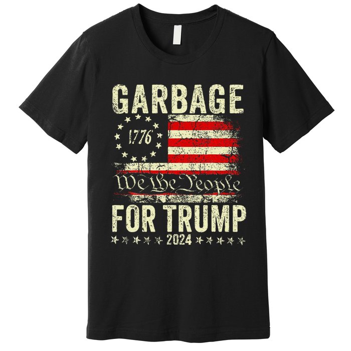 Trump 2024 Election Garbage Vote For Trump President Us Flag Premium T-Shirt