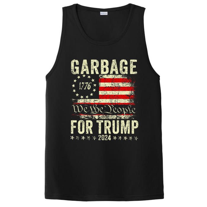 Trump 2024 Election Garbage Vote For Trump President Us Flag PosiCharge Competitor Tank