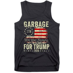 Trump 2024 Election Garbage Vote For Trump President Us Flag Tank Top