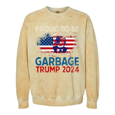 Trump 2024 Election Proud To Be Garbage Vote Trump Presiden Colorblast Crewneck Sweatshirt