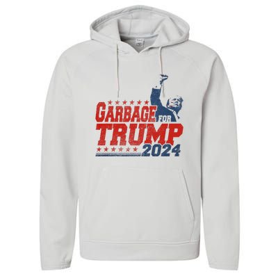 Trump 2024 Election Proud To Be Garbage Vote Trump President Performance Fleece Hoodie