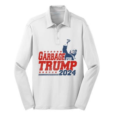 Trump 2024 Election Proud To Be Garbage Vote Trump President Silk Touch Performance Long Sleeve Polo