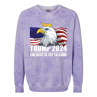 Trump 2024 Eagle Usa Flag Donald Trump Elections 2024 Gift Colorblast Crewneck Sweatshirt