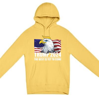 Trump 2024 Eagle Usa Flag Donald Trump Elections 2024 Gift Premium Pullover Hoodie