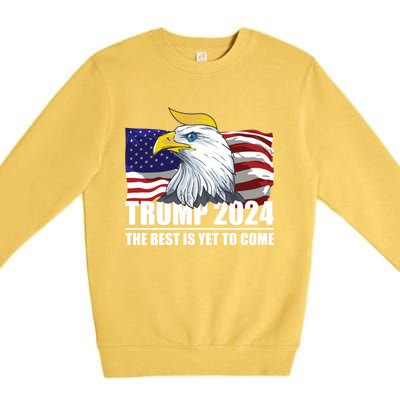 Trump 2024 Eagle Usa Flag Donald Trump Elections 2024 Gift Premium Crewneck Sweatshirt