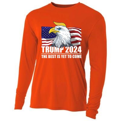 Trump 2024 Eagle Usa Flag Donald Trump Elections 2024 Gift Cooling Performance Long Sleeve Crew