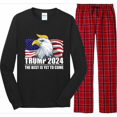 Trump 2024 Eagle Usa Flag Donald Trump Elections 2024 Gift Long Sleeve Pajama Set