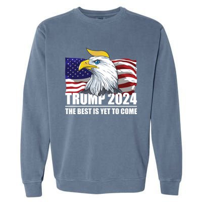 Trump 2024 Eagle Usa Flag Donald Trump Elections 2024 Gift Garment-Dyed Sweatshirt