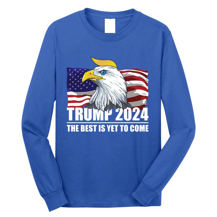 Trump 2024 Eagle Usa Flag Donald Trump Elections 2024 Gift Long Sleeve Shirt