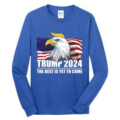 Trump 2024 Eagle Usa Flag Donald Trump Elections 2024 Gift Tall Long Sleeve T-Shirt