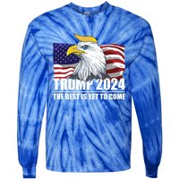 Trump 2024 Eagle Usa Flag Donald Trump Elections 2024 Gift Tie-Dye Long Sleeve Shirt