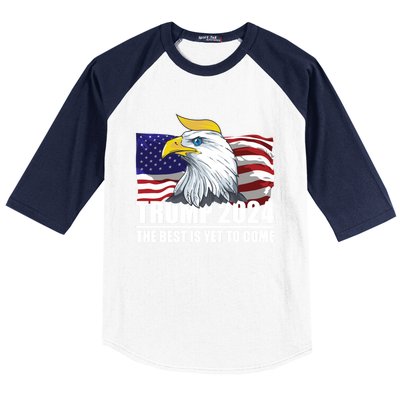 Trump 2024 Eagle Usa Flag Donald Trump Elections 2024 Gift Baseball Sleeve Shirt