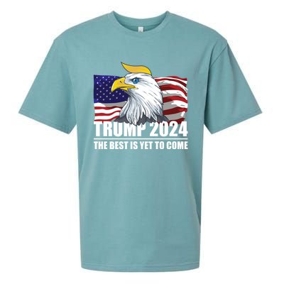 Trump 2024 Eagle Usa Flag Donald Trump Elections 2024 Gift Sueded Cloud Jersey T-Shirt