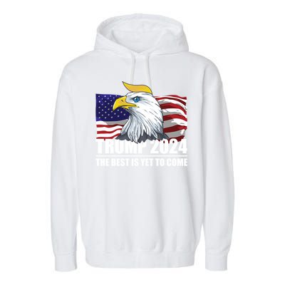 Trump 2024 Eagle Usa Flag Donald Trump Elections 2024 Gift Garment-Dyed Fleece Hoodie