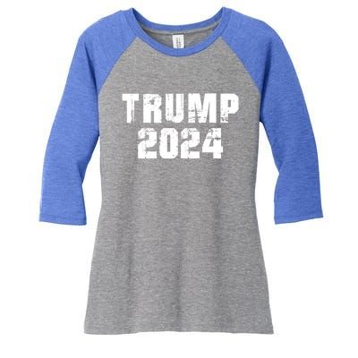 Trump 2024 Election Keep America Great Supporter Gift Muscle Gift Women's Tri-Blend 3/4-Sleeve Raglan Shirt