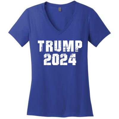 Trump 2024 Election Keep America Great Supporter Gift Muscle Gift Women's V-Neck T-Shirt