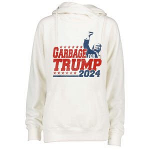 Trump 2024 Election Proud To Be Garbage Vote Trump President Womens Funnel Neck Pullover Hood