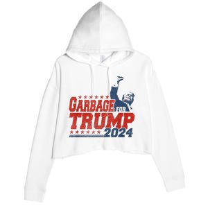 Trump 2024 Election Proud To Be Garbage Vote Trump President Crop Fleece Hoodie