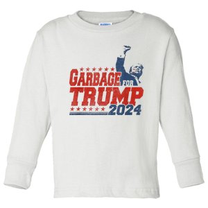 Trump 2024 Election Proud To Be Garbage Vote Trump President Toddler Long Sleeve Shirt