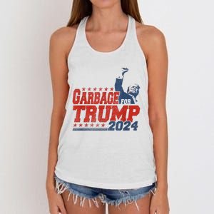 Trump 2024 Election Proud To Be Garbage Vote Trump President Women's Knotted Racerback Tank