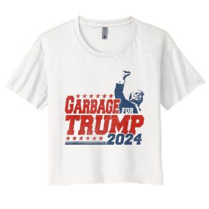 Trump 2024 Election Proud To Be Garbage Vote Trump President Women's Crop Top Tee