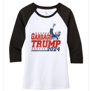 Trump 2024 Election Proud To Be Garbage Vote Trump President Women's Tri-Blend 3/4-Sleeve Raglan Shirt