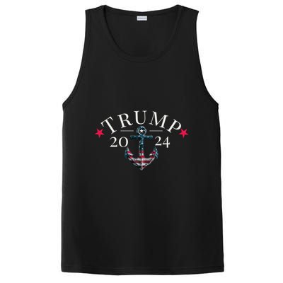 Trump 2024 Election American Flag Anchor Gift PosiCharge Competitor Tank