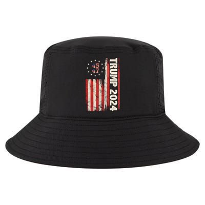 Trump 2024 Election 45 47 Vintage American Flag Cool Comfort Performance Bucket Hat