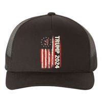 Trump 2024 Election 45 47 Vintage American Flag Yupoong Adult 5-Panel Trucker Hat