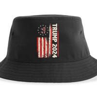 Trump 2024 Election 45 47 Vintage American Flag Sustainable Bucket Hat