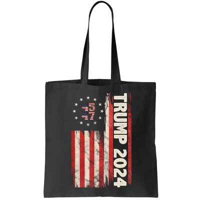 Trump 2024 Election 45 47 Vintage American Flag Bag