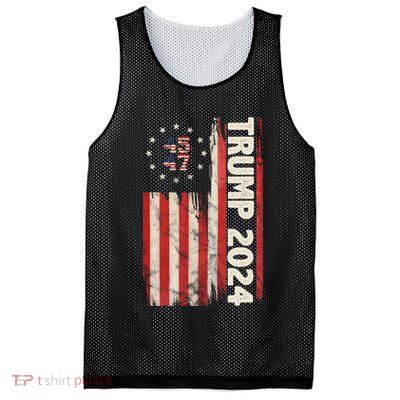 Trump 2024 Election 45 47 Vintage American Flag Mesh Reversible Basketball Jersey Tank